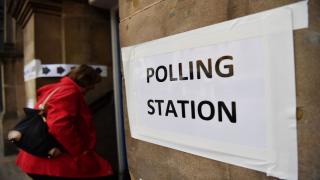A UK polling station
